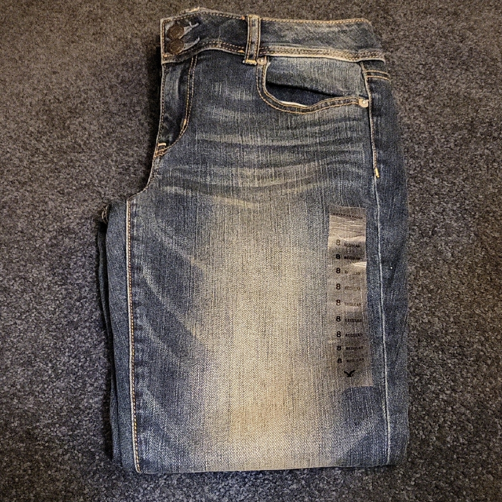 American Eagle Outfitters Distressed Blue Skinny Jeans - Picture 2 of 8